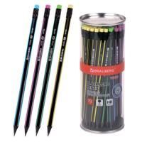 Карандаш ч/гр BRAUBERG "VIVID", 1 шт., HB, с ластиком, корпус ассорти 1/72 