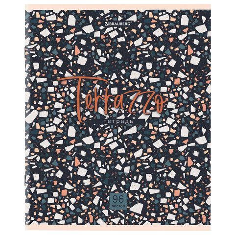 Тетрадь 96л А5 клетка скоба обложка картон Terrazzo 1/5/50