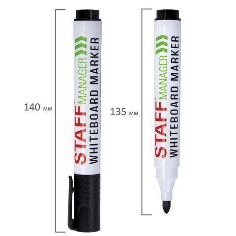 Маркер для доски НАБОР 4шт с клипом 3мм STAFF MANAGER 1/30