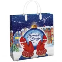 НГ Сумка пластиковая (30х30)-150 Снег Интерпак 1/40