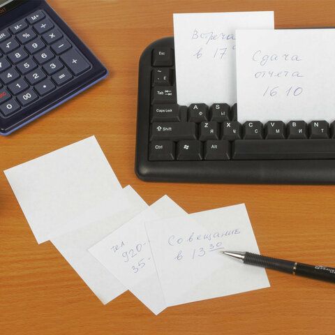 Блок для записей 9х9х5 белый проклеенный белизна 90-92% STAFF 1/18 (Клиент)