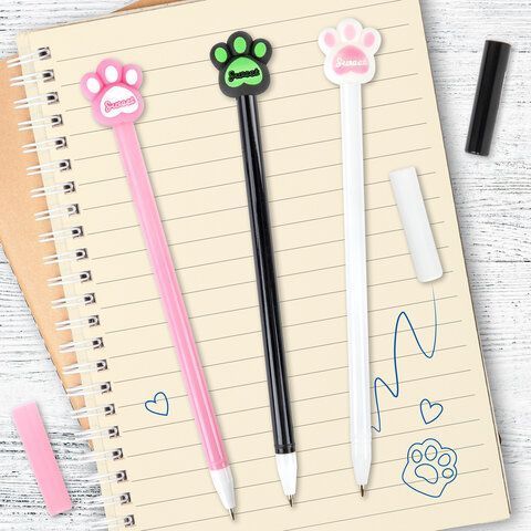 Ручка с топпером шариковая ЮНЛАНДИЯ Лапка корпус ассорти СИНЯЯ узел 0,7мм 1/12