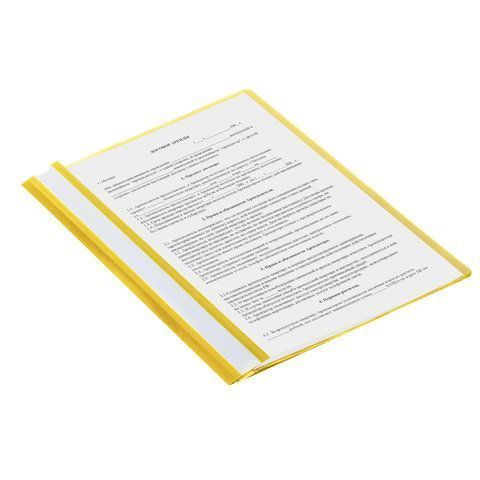 Папка скоросшиватель с прозр верхн лист STAFF желтый 1/25/500