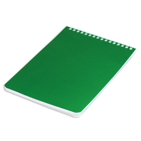 Блокнот 60л А5 146х205мм клетка гребень перфорация на отрыв лакированный BRAUBERG Зеленый 1/4/80