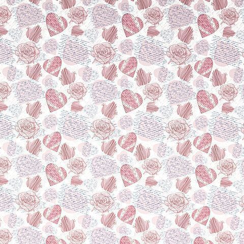 Бумага подарочная 70х100см Золотая Сказка Love story,ассор. 5 дизайнов, мелов.70г/м2 1/50