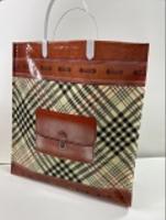 Пакет с пластмассовыми ручками (35х36+10) объемный Клетка новый 10/50