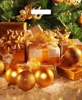 НГ Пакет с вырубной ручкой (38х45)-60 Золотые шары ТИКО 50/500