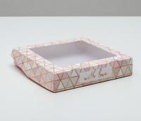 Подарочная коробка с окном 20х20х4см Геометрия 1/5