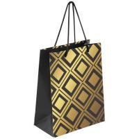 Пакет подарочный бумажный (18х10х23) фольга ЗОЛОТАЯ СКАЗКА Gold Luxury 1/12/144