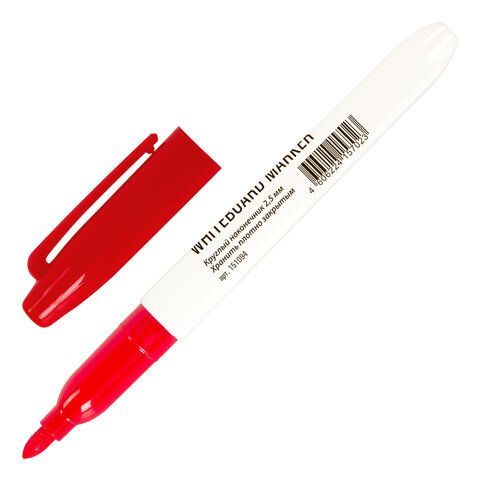 Маркер для доски красный 2,5мм тонкий корпус круглый наконечник STAFF 1/12