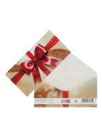 Конверт для денег 16,5х8см Универсальный бант золото 10/10 