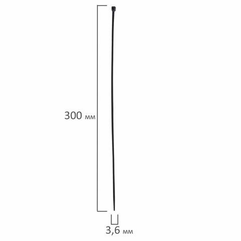 Хомуты (стяжки), нейлоновые, 4 мм х 300 мм, комплект 100 шт., PROCONNECT, черные 57-0301  (Клиент)