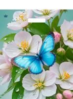 Пакет с вырубной ручкой (38х45)-60 Голубая бабочка Тико 50/500