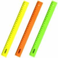 Линейка 30см пластиковая непрозрачная неоновая ассорти ПИФАГОР 1/20/360