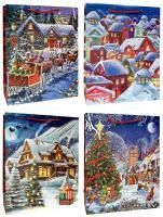 НГ Пакет подарочный бумажный (31х40х12) Сказочная ночь 1/12