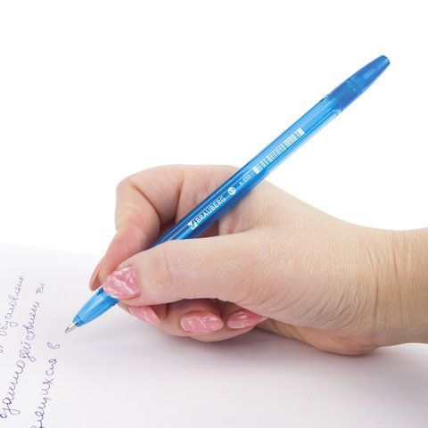 Ручка шариковая синяя узел 0,6мм линия 0,3мм BRAUBERG Tone 1/50