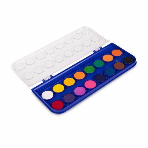 Краски акварельные 16цв круглые кюветы 23 мм пенал BRAUBERG PREMIUM 12/144