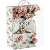 Пакет пластиковый (30х40+10)-140 Кремовые розы 1/40
