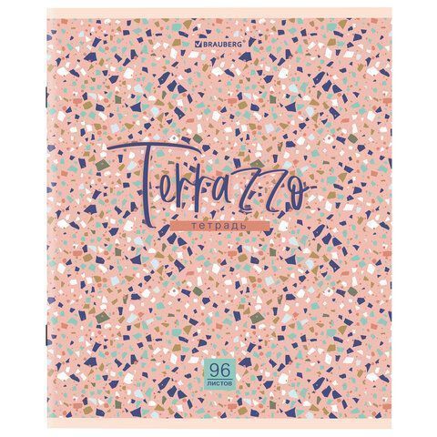 Тетрадь 96л А5 клетка скоба обложка картон Terrazzo 1/5/50