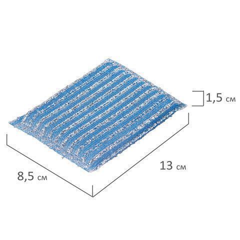 Губка для посуды (2шт) 13x8,5x1,5мм скрабер образив оплетка+ поролон ЛАЙМА 1/144 (Клиент)