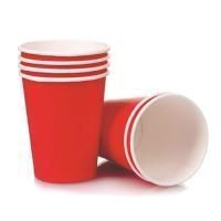 Стакан бумажный для горячего 350мл d-90 Красный 50/800