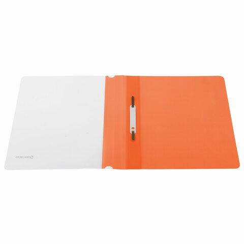 Папка скоросшиватель с прозр верхн лист BRAUBERG, А4, 130/180 мкм, оранжевый, 1/25