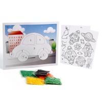 Набор для творчества аппликация EVA крошкой и раскраска - наклейки Транспорт