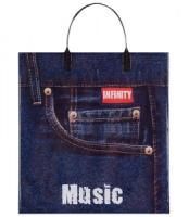 Пакет с пластмассовыми ручками (35х33+10) Джинсы средн 10/50