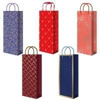 Пакет подарочный бумажный под бутылку (12х36х8) ламинир со шнуром 1/10/200