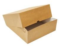 Коробка под пирог 325х325х120мм бур/бел картон 25/25