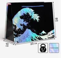 Пакет подарочный бумажный (23х18х10) ламинир The sea 1/300