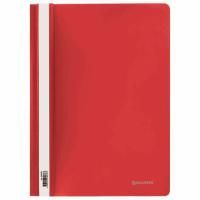 Папка скоросшиватель с прозр верхн лист BRAUBERG А4 красный 1/25/400