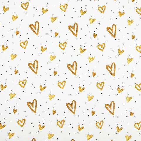 Бумага подарочная 70х100см Золотая Сказка Love story,ассор. 5 дизайнов, мелов.70г/м2 1/50