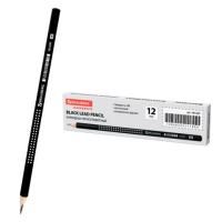 Карандаш ч/гр HB трехгранный, черный с рисунком, без резинки BRAUBERG Black&White 1/12/144