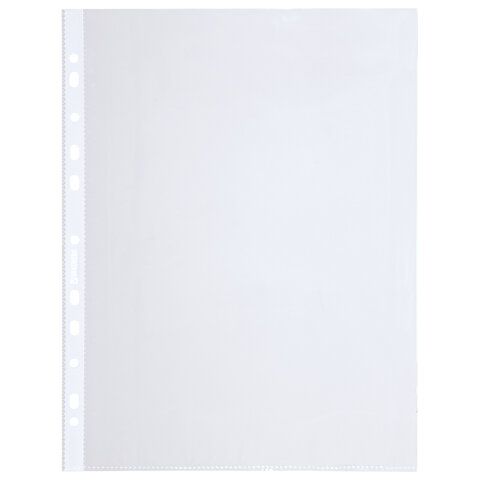 Перфофайлы А4 40мкм гладкие 100шт BRAUBERG STANDARD 1/30