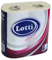 Туалетная бумага евро 3сл белая 4штх14м Премиум Лотти Делюкс (4шт) 1/12