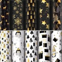 НГ Бумага упаковочная 70х100см ЗОЛОТАЯ СКАЗКА Black Gold White 10дизайнов 105г/м2 1/50