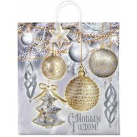 НГ Пакет с пластмассовыми ручками (40х44)-100 Блики 10/100