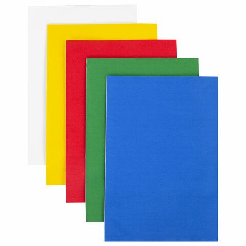 Пористая резина/фоамиран А4, 2 мм ОСТРОВ СОКРОВИЩ 5 л, 5 цв, яркие цвета, САМОКЛЕЯЩАЯСЯ (вывод)