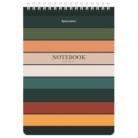 Блокнот А5 (146х205мм) 60л гребень, картон, клетка BRAUBERG Classic 1/4/80