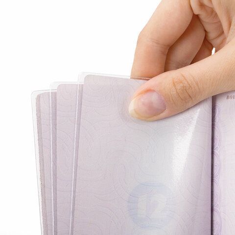 Обложка для листа паспорта КОМПЛЕКТ 60 штук, ПВХ, прозрачная, STAFF, 237596 (клиент)