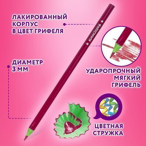 Карандаши цветные 12цв пластиковые заточенные трехгранный корпус ЮНЛАНДИЯ КАРНАВАЛ 1/12