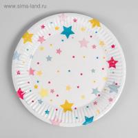 Тарелка картон с рисунком d-180 Звёзды 10/10