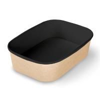 Контейнер бумажный 860мл 190х135х51мм крафт вн черн ламин OSQ CASE BOWL 860  45/360 