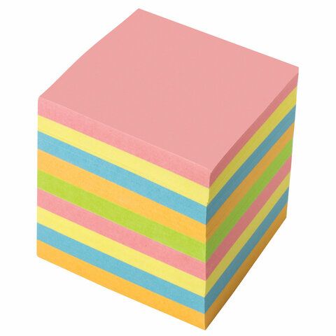 Блок для записей 9х9х9 цветной прокл BRAUBERG 1/12