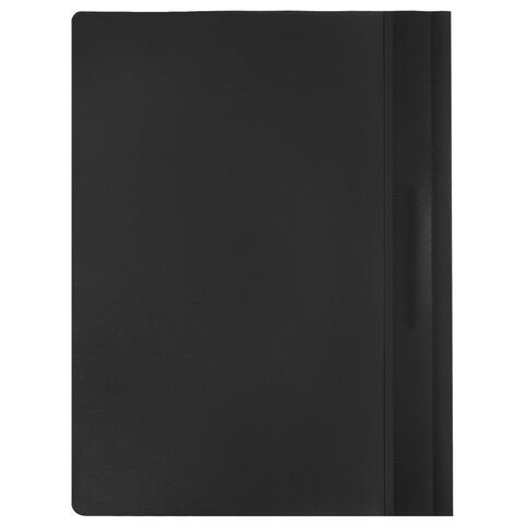 Папка скоросшиватель с прозр верхн лист STAFF черный 1/25/500