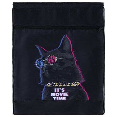 Мешок для обуви 47х37см с петлей карман на молнии Movie time BRAUBERG